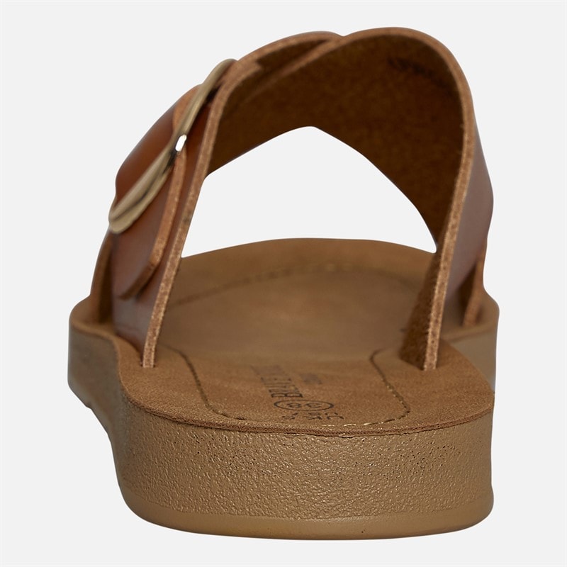 Brave Soul Womens Cross Strap Sandals Tan - Image 4