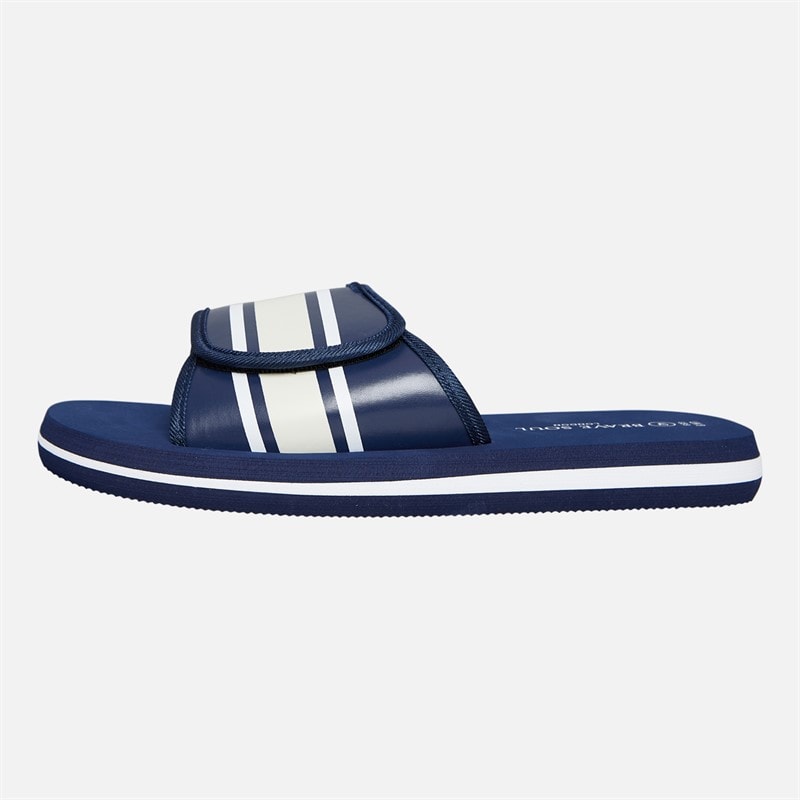 Brave Soul Mens Mateo Sliders Navy/Ecru/White - Image 2