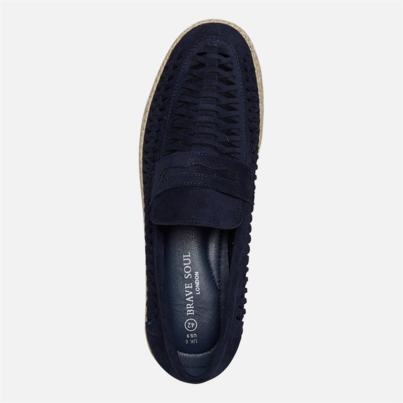 Brave Soul Mens Carlos Loafers Navy - Image 4