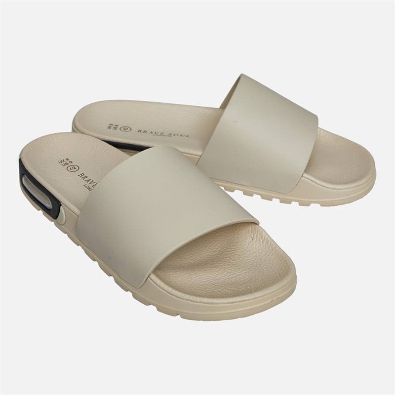 Brave Soul Mens Energy Sliders Stone/Black - Image 1