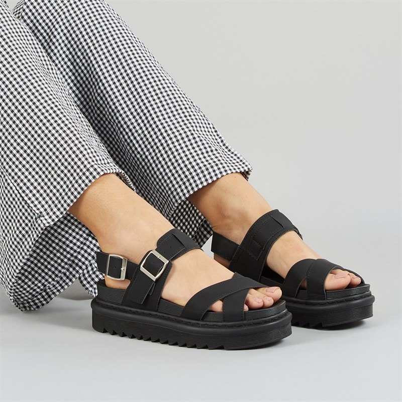 Brave Soul Womens Debbie Ankle Strap Sandals Black