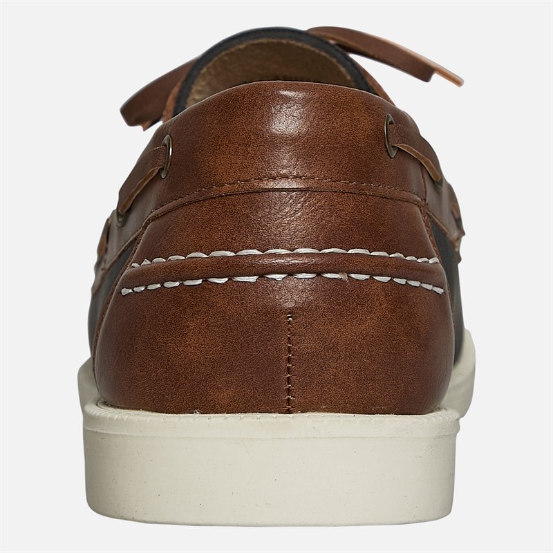 Brave Soul Mens Cabin Deck Shoes Navy/Tan - Image 3