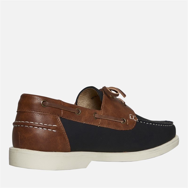 Brave Soul Mens Cabin Deck Shoes Navy/Tan - Image 5