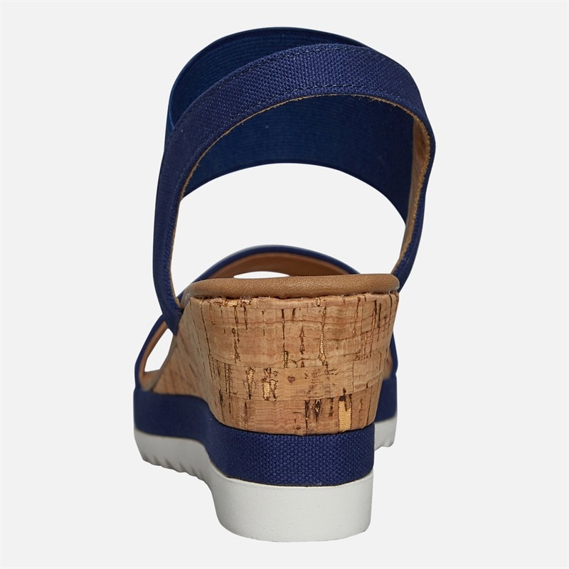Brave Soul Womens Cher Wedge Sandals Navy/Tan - Image 4