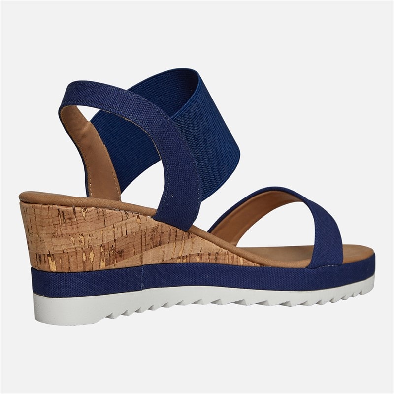 Brave Soul Womens Cher Wedge Sandals Navy/Tan - Image 5