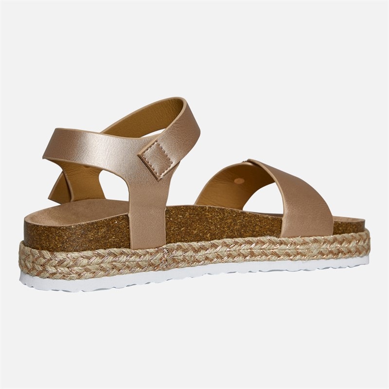 Brave Soul Womens Pantha Ankle Strap Platform Sandals Rose Gold Metallic - Image 5