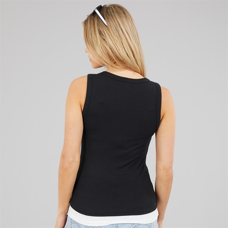 Brave Soul Womens Stella Vest Black/White - Image 2