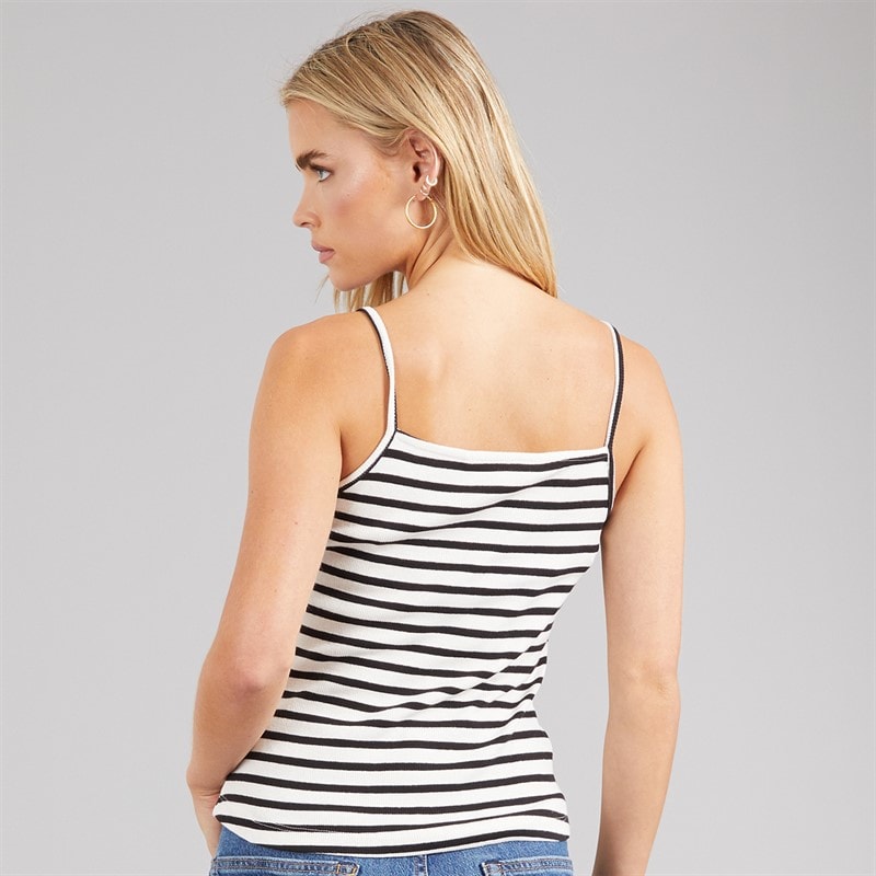 Brave Soul Womens Stripe Vest Cream/Black - Image 2