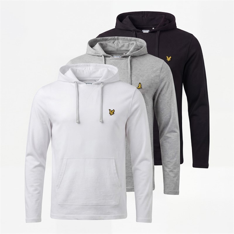 Brave Soul Mens Potter Three Pack Hoodies Black/White/Light Grey Marl - Image 1