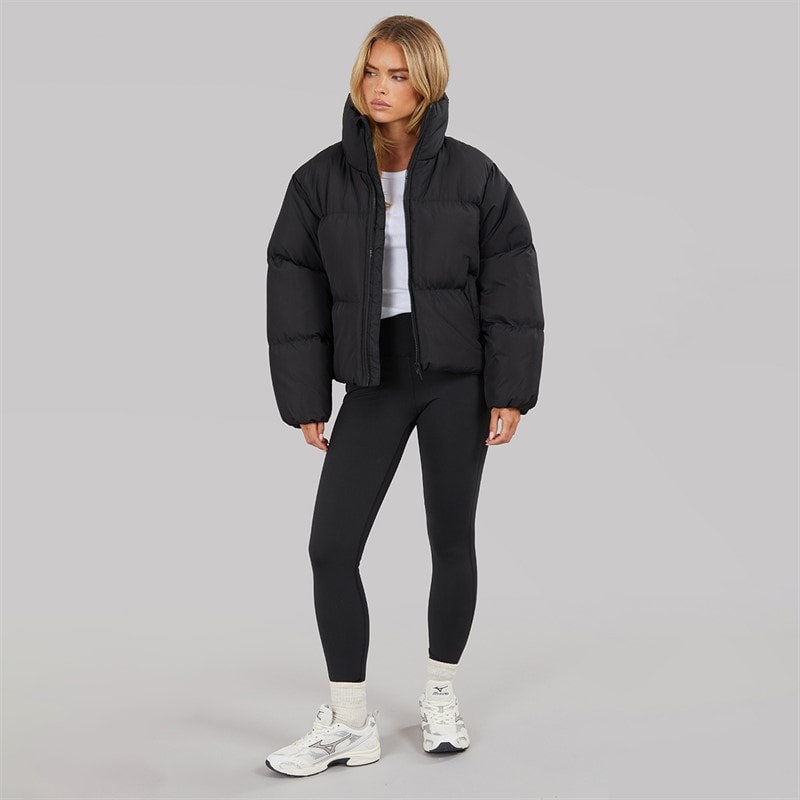 Brave Soul Womens Ramblin Short Puffer Jacket Black - Image 3
