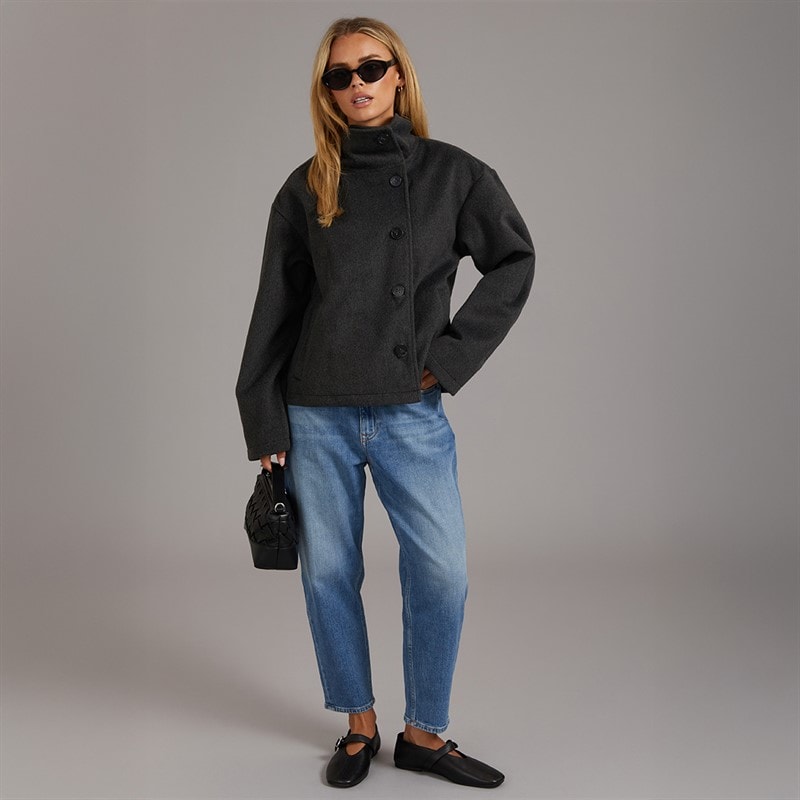 Brave Soul Womens Tilde Funnel Neck Jacket Grey - Image 1