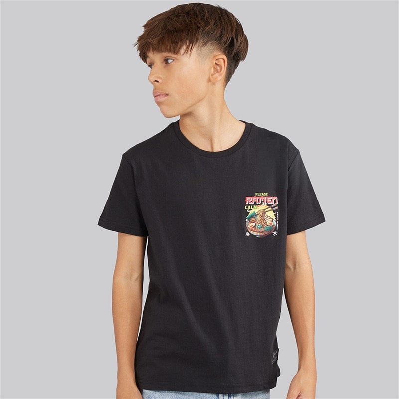 Brave Soul Boys Scran T-Shirt Jet Black/Multi Colour - Image 2