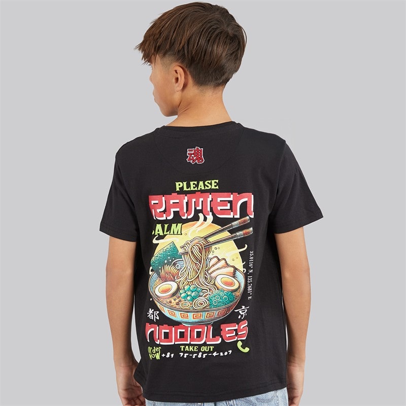 Brave Soul Boys Scran T-Shirt Jet Black/Multi Colour - Image 3