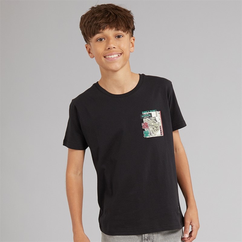 Brave Soul Boys Ameyoko T-Shirt Jet Black/Multi Colour - Image 2