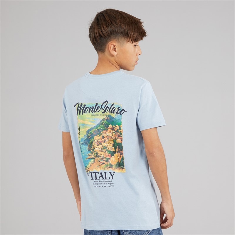 Brave Soul Boys Solaro T-Shirt Light Blue/Multi-Colour - Image 3