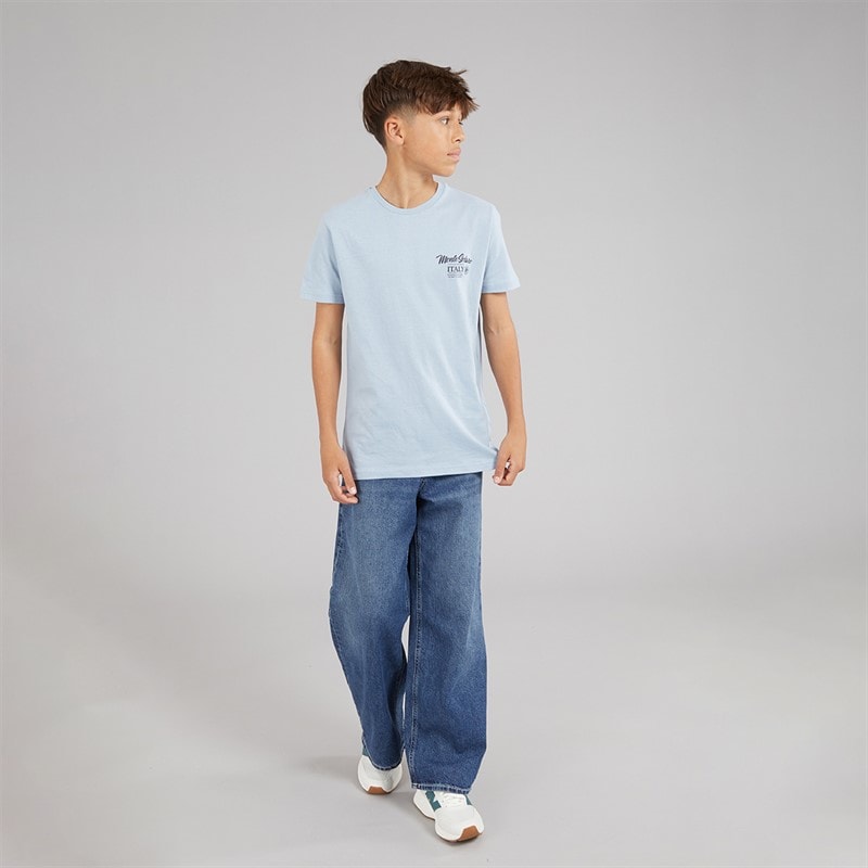 Brave Soul Boys Solaro T-Shirt Light Blue/Multi-Colour - Image 4