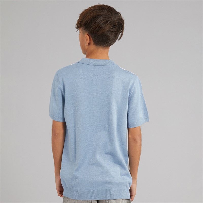 Brave Soul Boys Woodhay Polo Shirt Steel Blue - Image 2