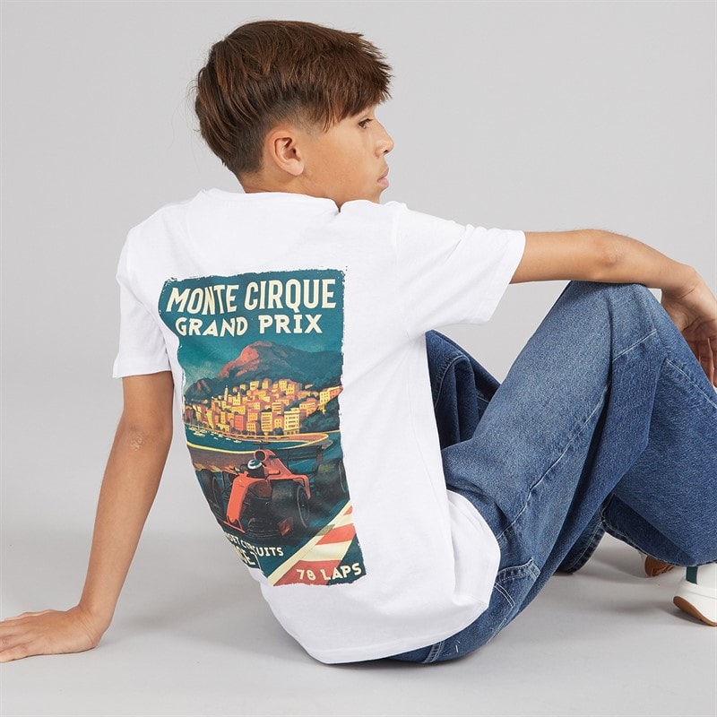 Brave Soul Boys Meyan T-Shirt Optic White/Multi Colour