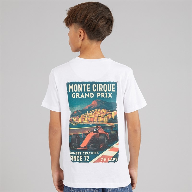 Brave Soul Boys Meyan T-Shirt Optic White/Multi Colour - Image 3