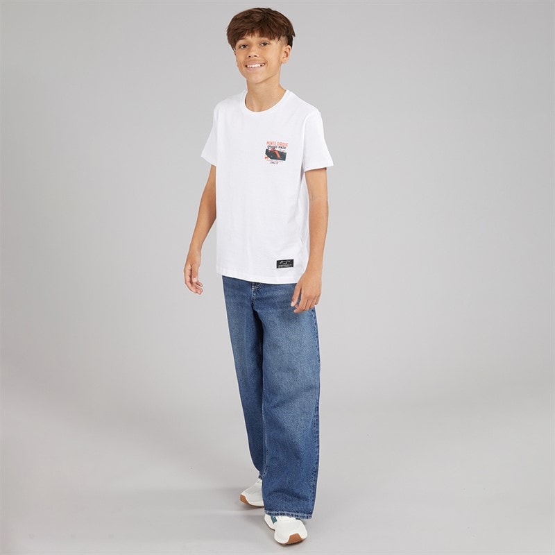 Brave Soul Boys Meyan T-Shirt Optic White/Multi Colour - Image 4