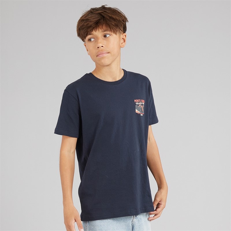 Brave Soul Boys Meyan T-Shirt Navy/Multi Colour Print Navy/Multi-Colour Print - Image 2