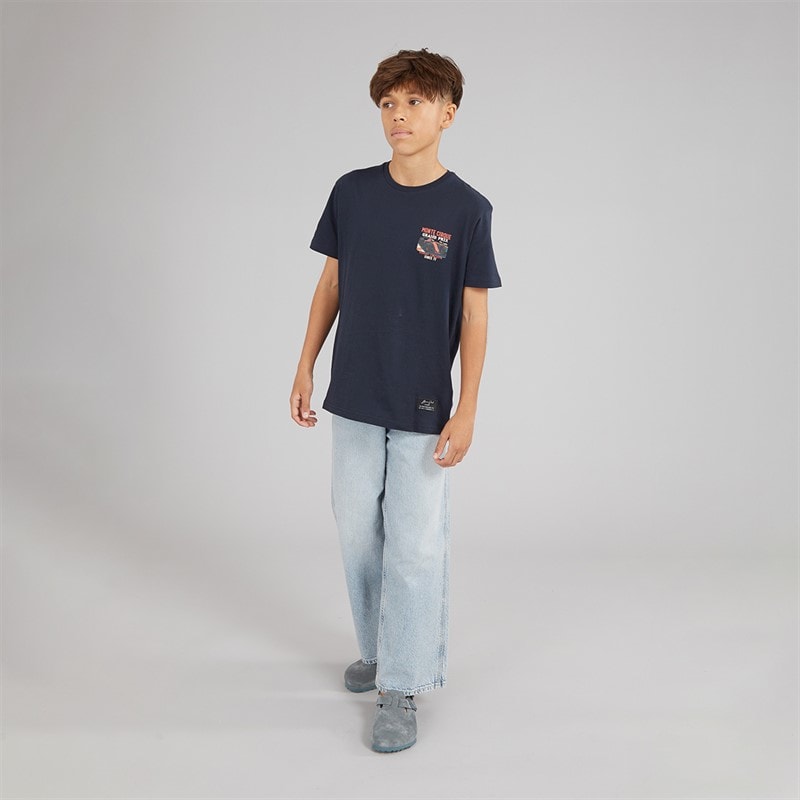 Brave Soul Boys Meyan T-Shirt Navy/Multi Colour Print Navy/Multi-Colour Print - Image 4