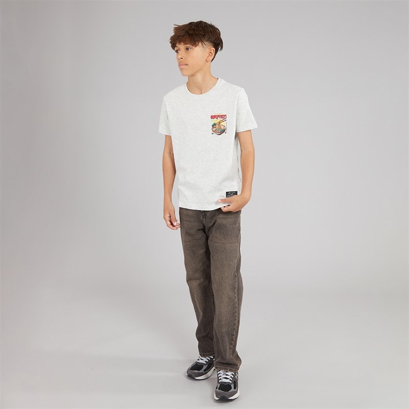 Brave Soul Boys Scran T-Shirt Ecru Marl/Multi Colour - Image 4