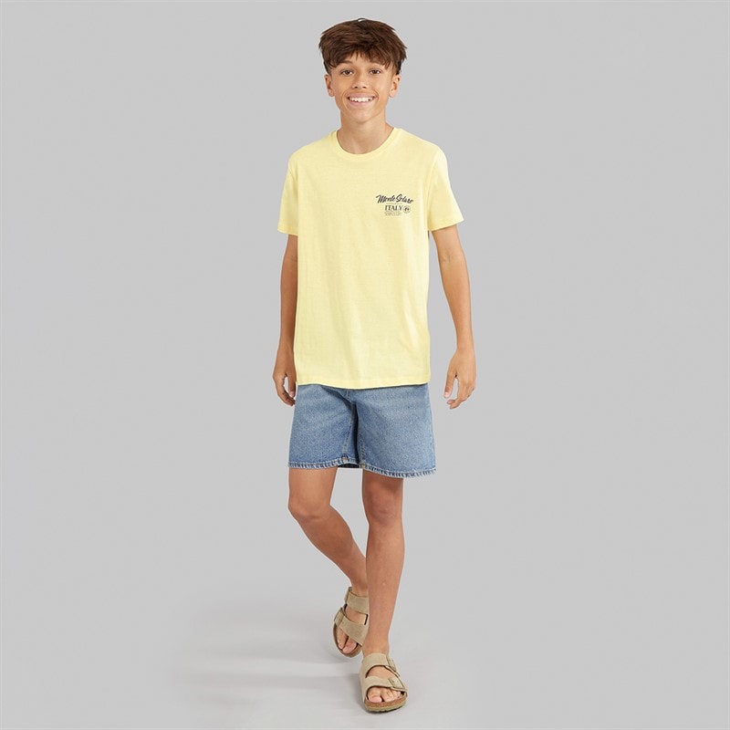 Brave Soul Boys Solaro T-Shirt Lemon/Multi Colour Print - Image 4