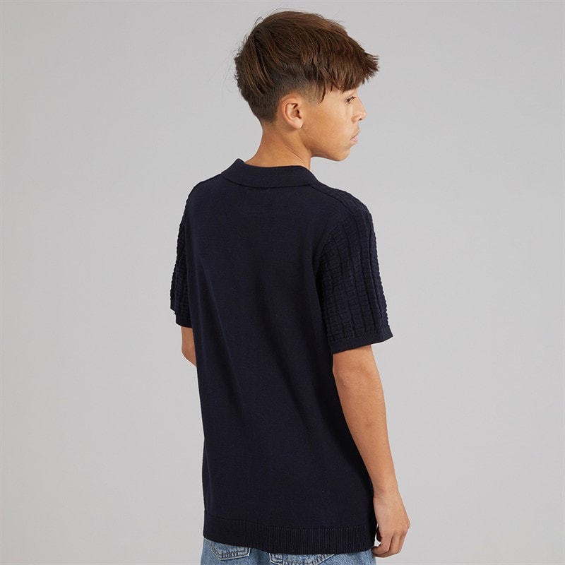 Brave Soul Boys Seeger Polo Shirt Navy - Image 2
