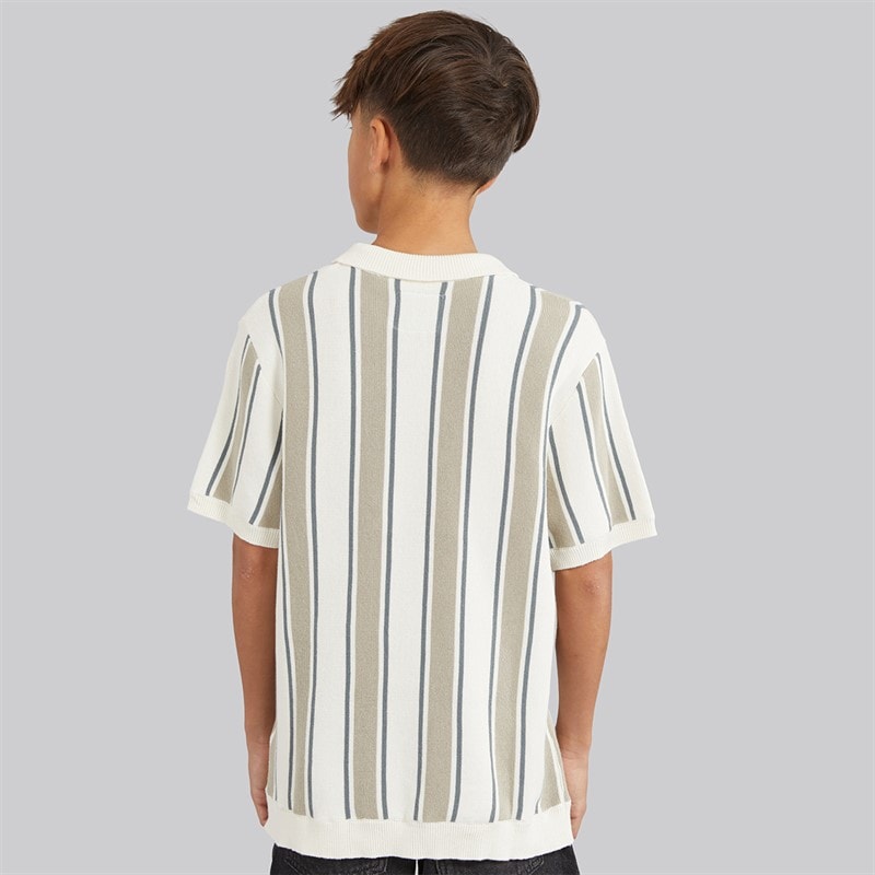 Brave Soul Boys Rialto Polo Shirt Cream/Light Green/Mid Green Cream/Lt Green/Mid Green - Image 2
