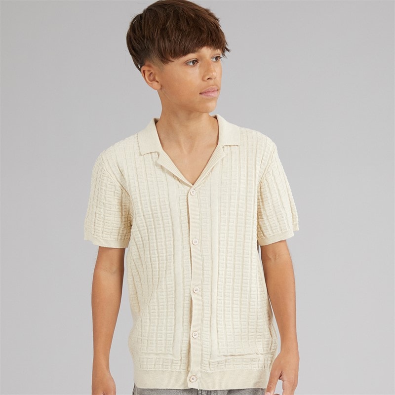 Brave Soul Boys Seeger Polo Shirt Ecru Marl