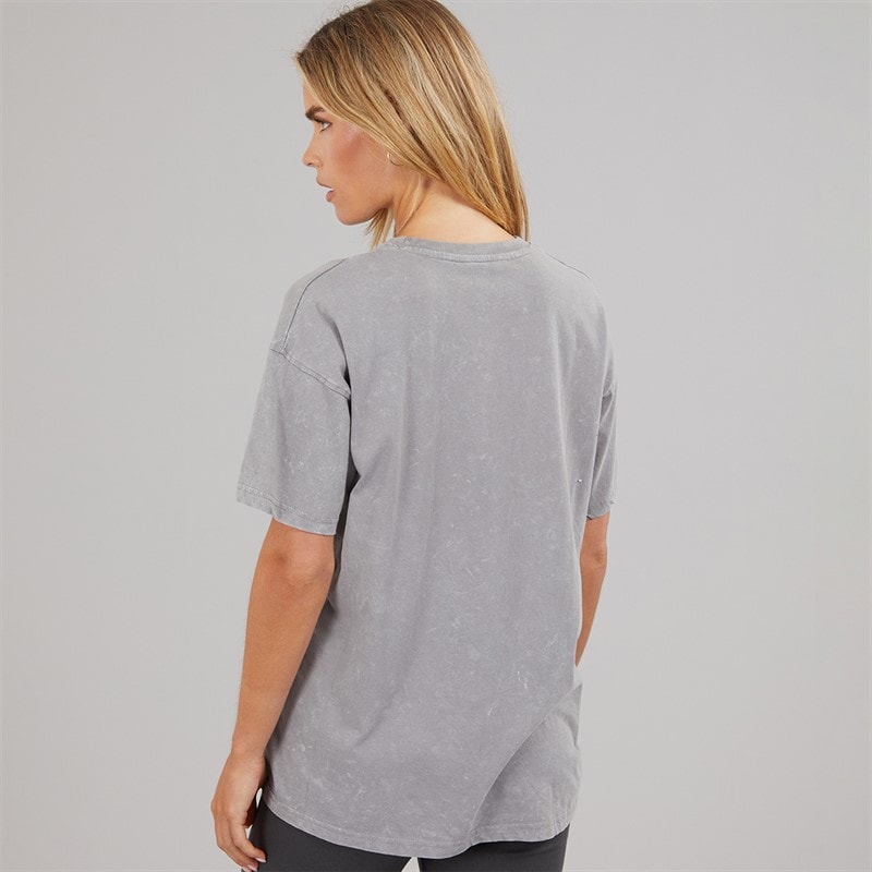 Brave Soul Womens L'astrologie Acid Wash T-Shirt Grey Acid Wash - Image 2