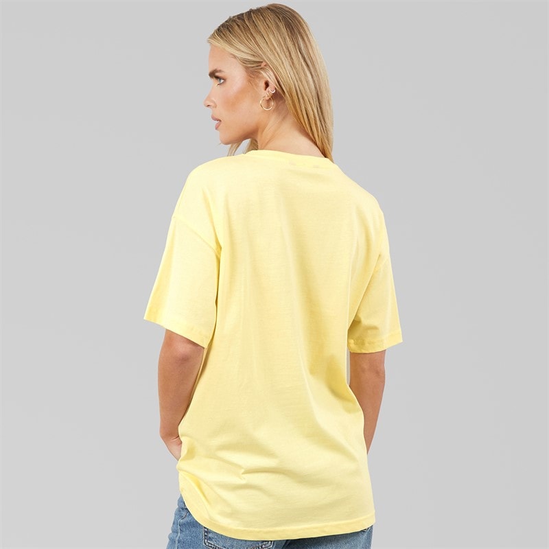 Brave Soul Womens Los Angeles T-Shirt Butter Yellow/Navy/Green - Image 2