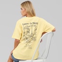 Brave Soul Womens Louvre T-Shirt Yellow/Blue Body/Print