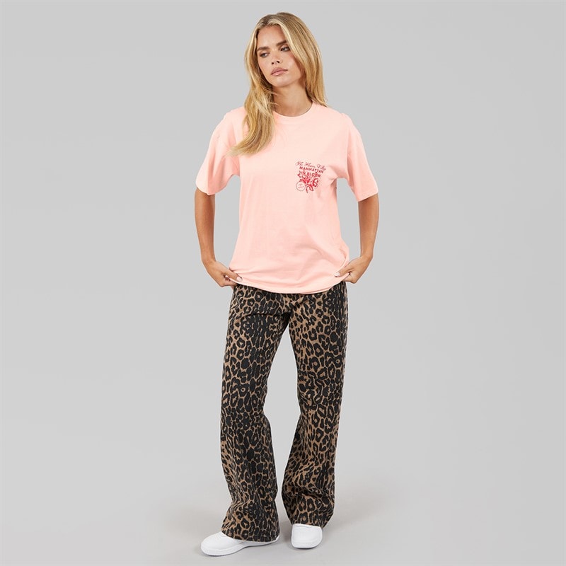 Brave Soul Womens Bloom T-Shirt Pink/Red Body/Print - Image 4