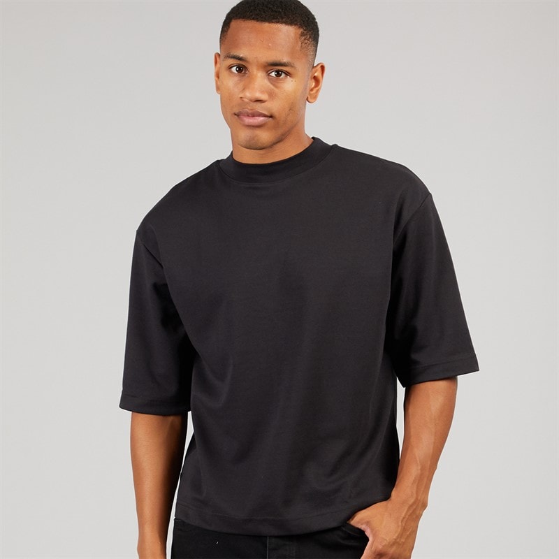 Brave Soul Mens Faust Oversized T-Shirt Jet Black