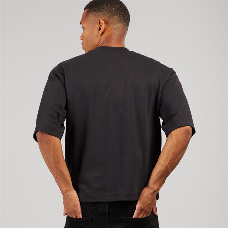 Brave Soul Mens Faust Oversized T-Shirt Jet Black - Image 2