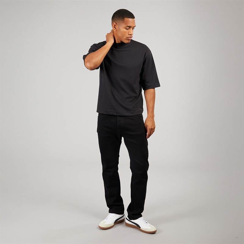 Brave Soul Mens Faust Oversized T-Shirt Jet Black - Image 3
