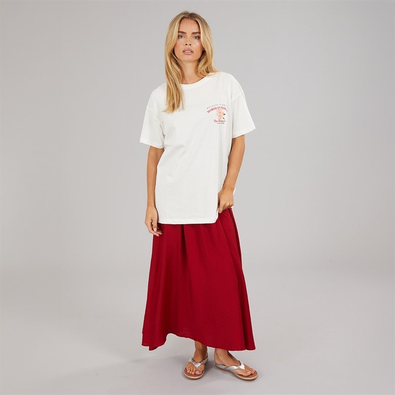 Brave Soul Womens Bloom Print T-Shirt Cream - Image 4