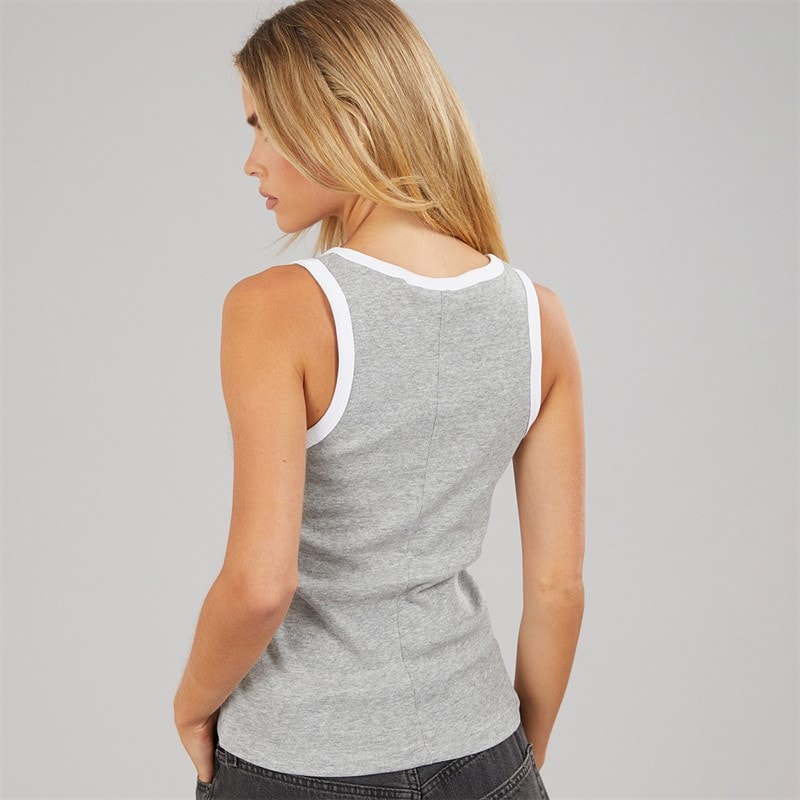 Brave Soul Womens Lucie Contrast Vest Grey Marl/White - Image 2