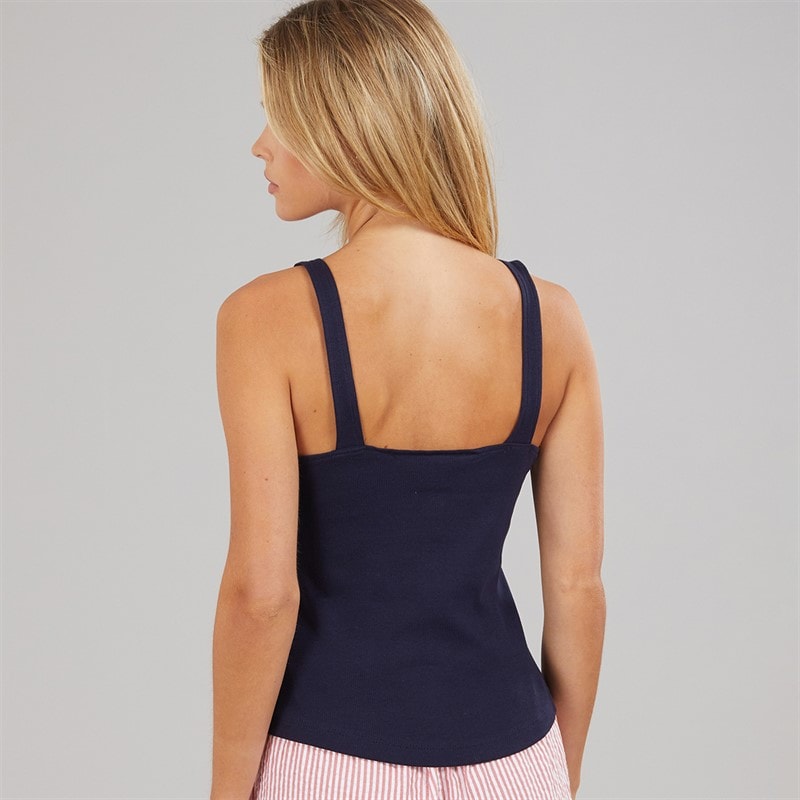 Brave Soul Womens Button Down Vest Dark Navy - Image 2
