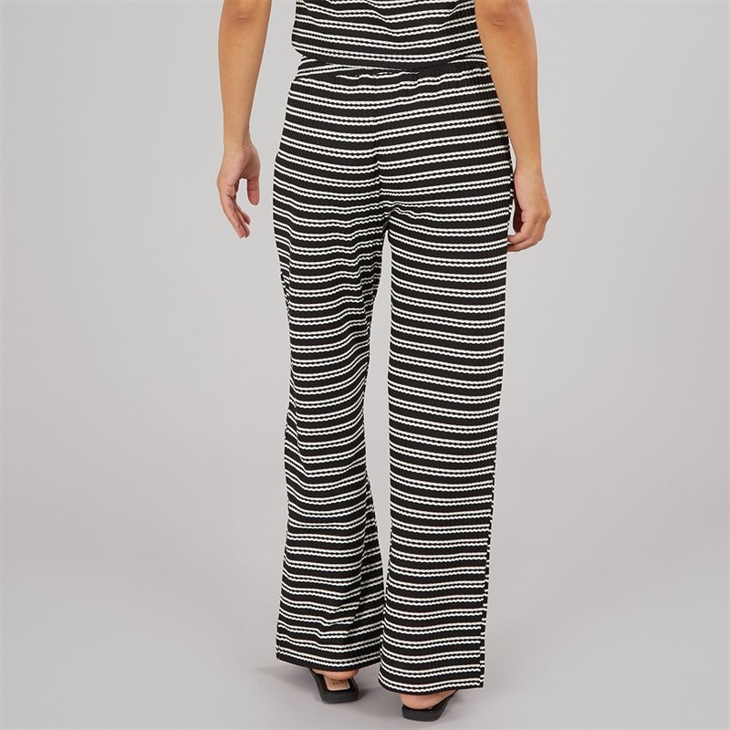 Brave Soul Womens Alice Stripe Trousers Black/Cream - Image 3