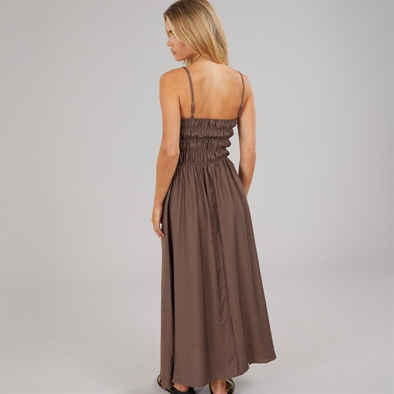 Brave Soul Womens Cilla A-Line Midi Dress Dark Taupe - Image 2
