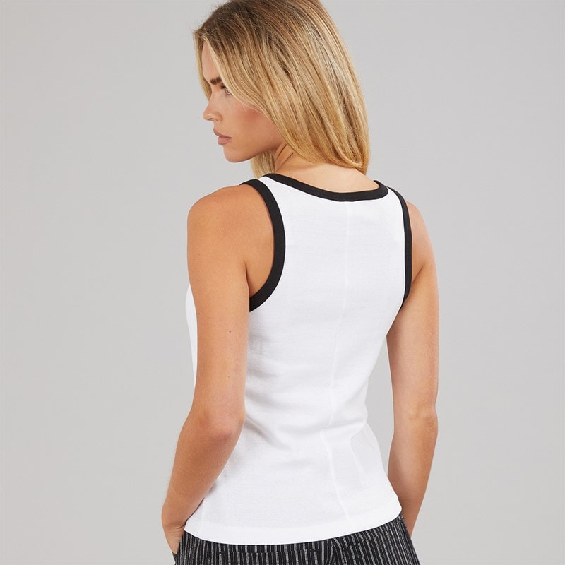 Brave Soul Womens Lucie Contrast Vest White/Black - Image 2
