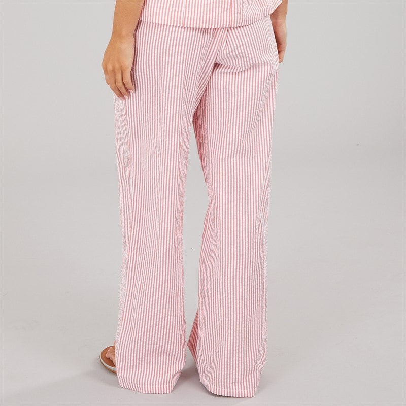 Brave Soul Womens Ora Stripe Trousers Red/White - Image 2