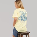 Brave Soul Womens Bloom Printed T-Shirt Yellow/Blue