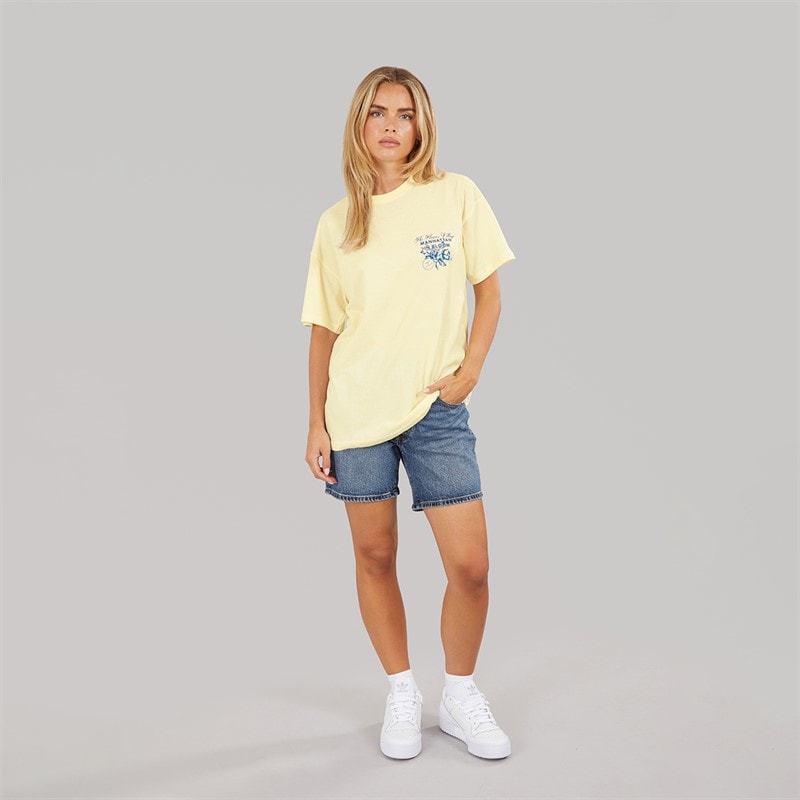 Brave Soul Womens Bloom Printed T-Shirt Yellow/Blue - Image 4