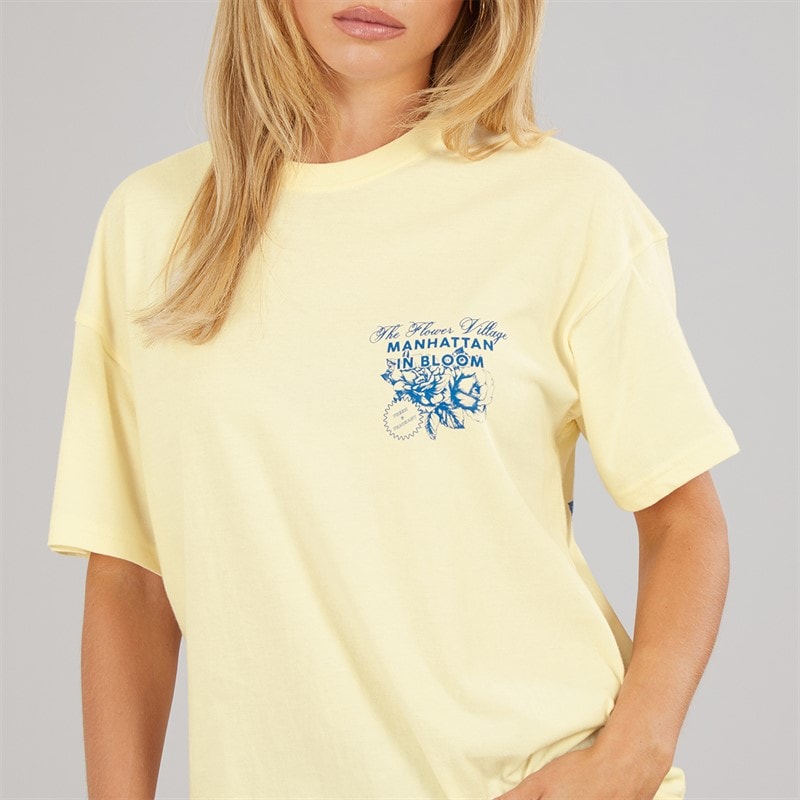 Brave Soul Womens Bloom Printed T-Shirt Yellow/Blue - Image 5