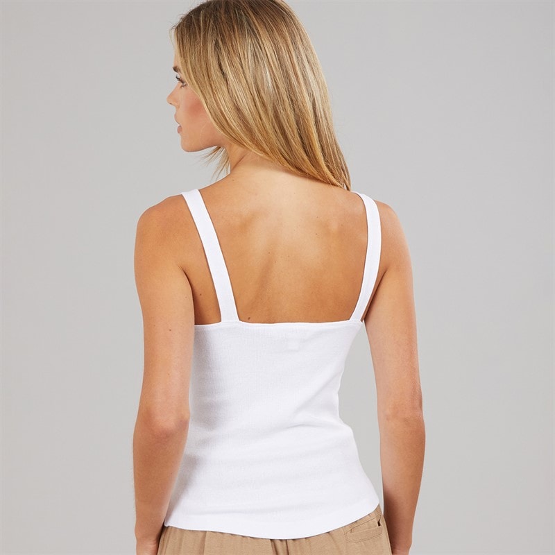 Brave Soul Womens Button Down Vest White White - Image 2