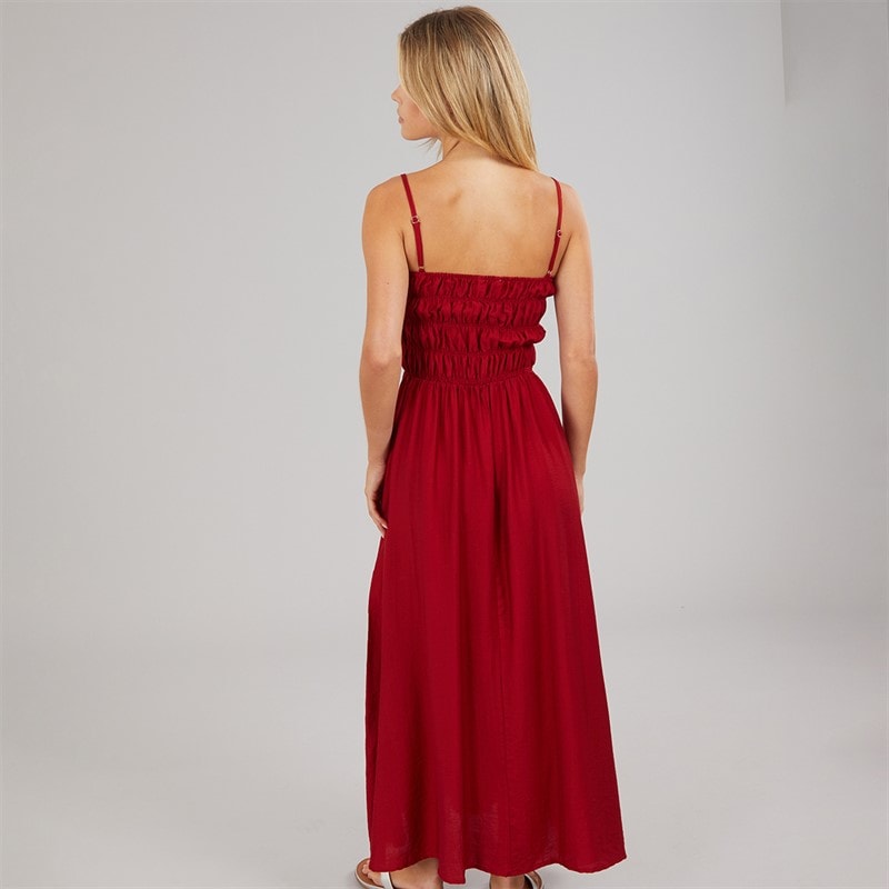 Brave Soul Womens Cilla A-Line Midi Dress Red - Image 2